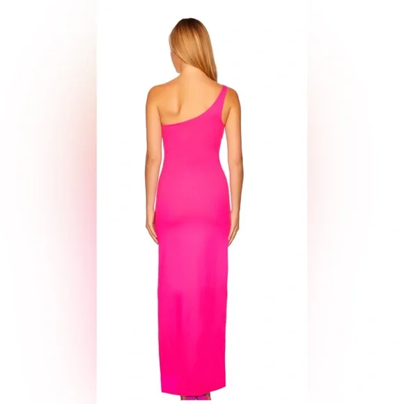Susana Monaco one arm cut out high slit long dress / Red / Large / NWT - Picture 3 of 16